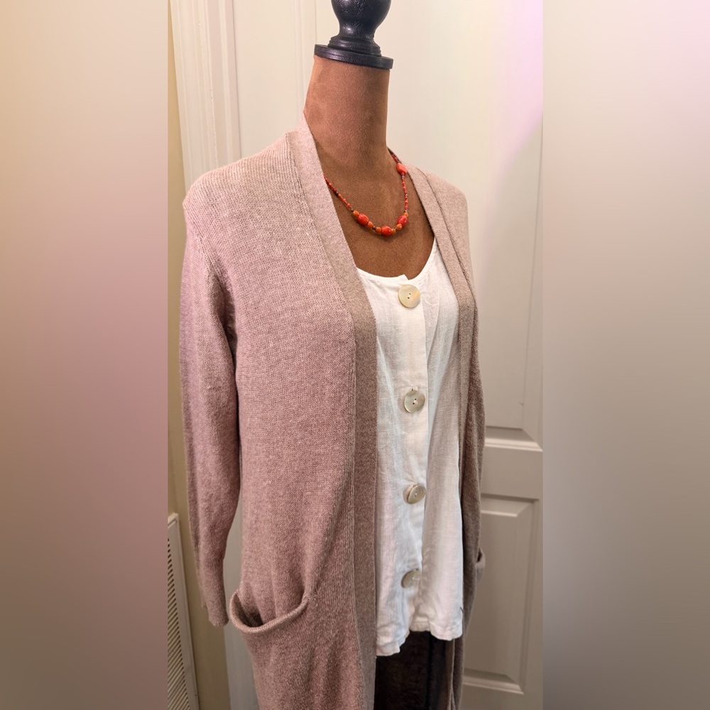 NWT Old Navy Women's Ling Open Front Duster/ Cardigan Soft Beige S petite - Picture 5 of 8